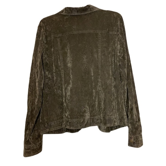 Bamboo Traders Olive Green Button Up Velveteen Blazer Jacket Size L - Picture 2 of 4
